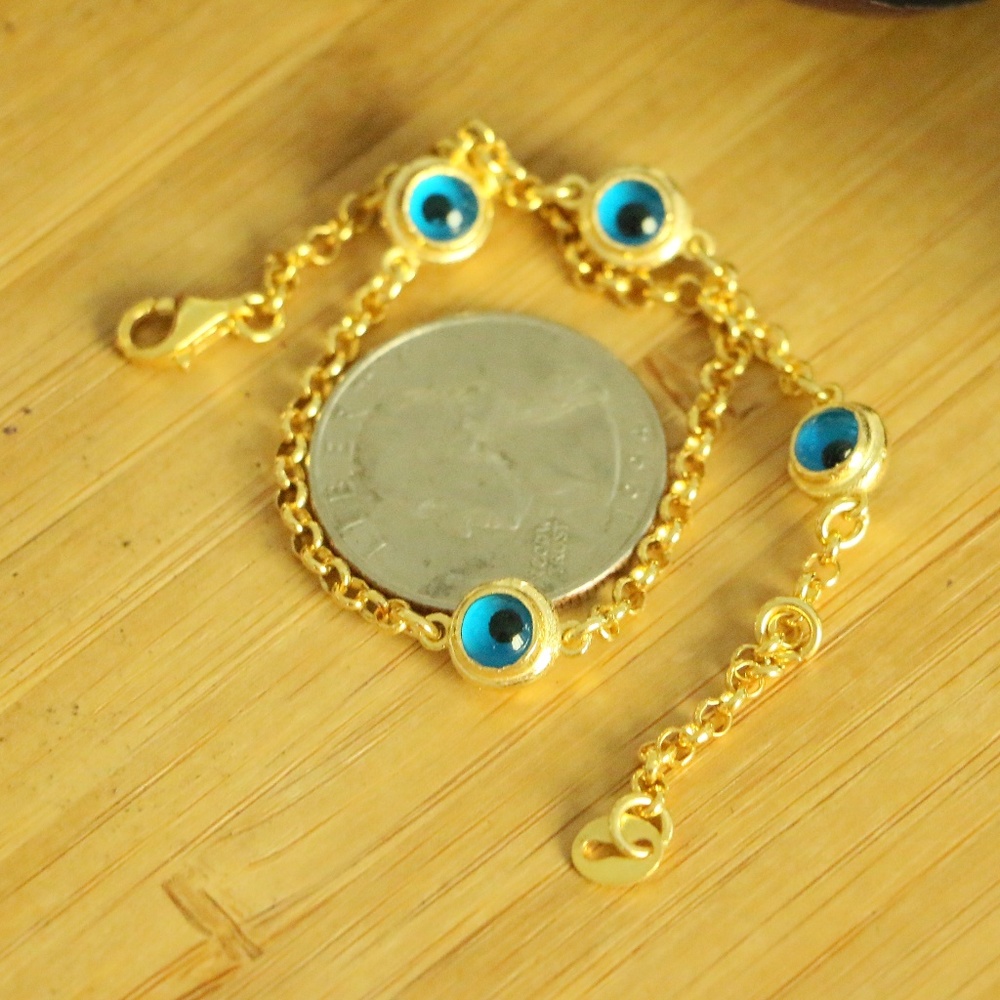 925 Sterling Silver Evil  Beaded Bracelets